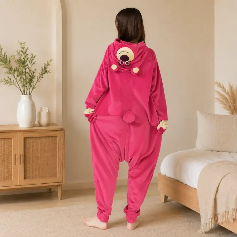 Grenouillère Adulte Ours— Combinaison Pyjama Polaire Cosy