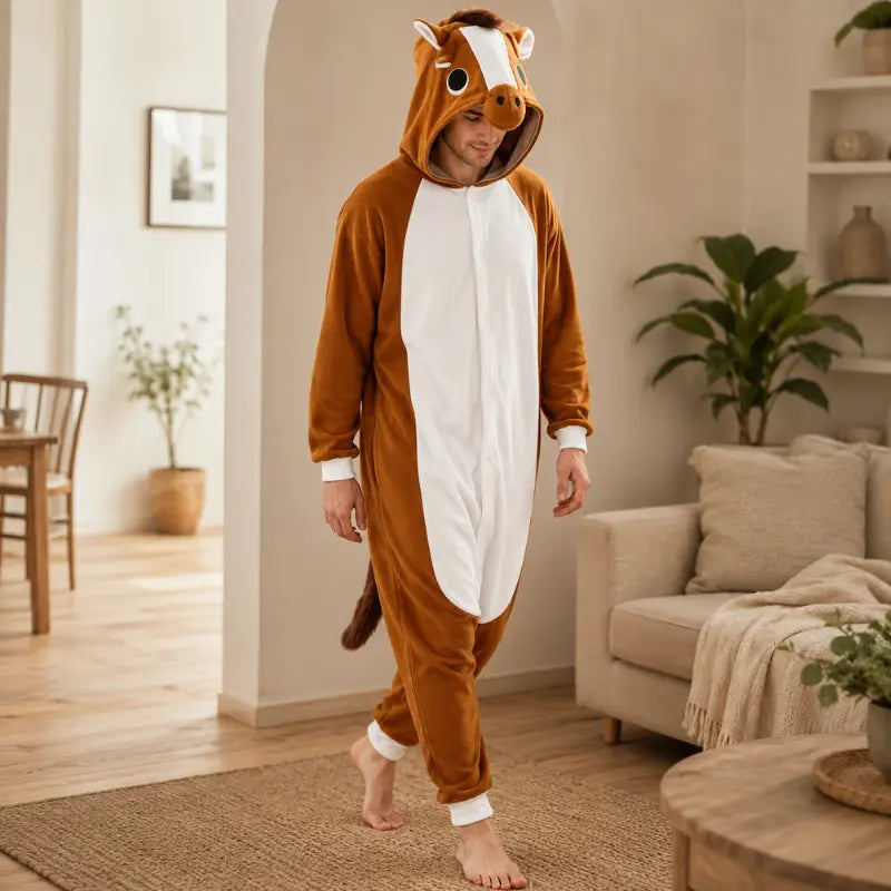 Kigurumi Cheval — Combinaison Pyjama Polaire à Capuche