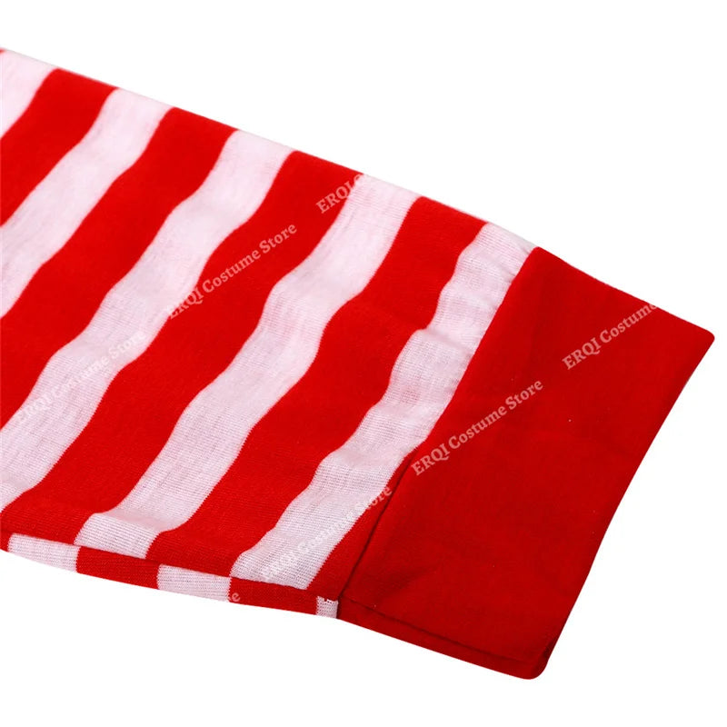 Pyjama grenouillère de Noël capuche rayée rouge blanc coupe femme