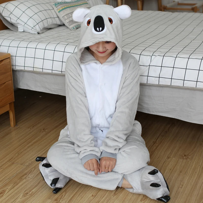Kigurumi Koala Adulte — Combinaison Pyjama Grise à Capuche