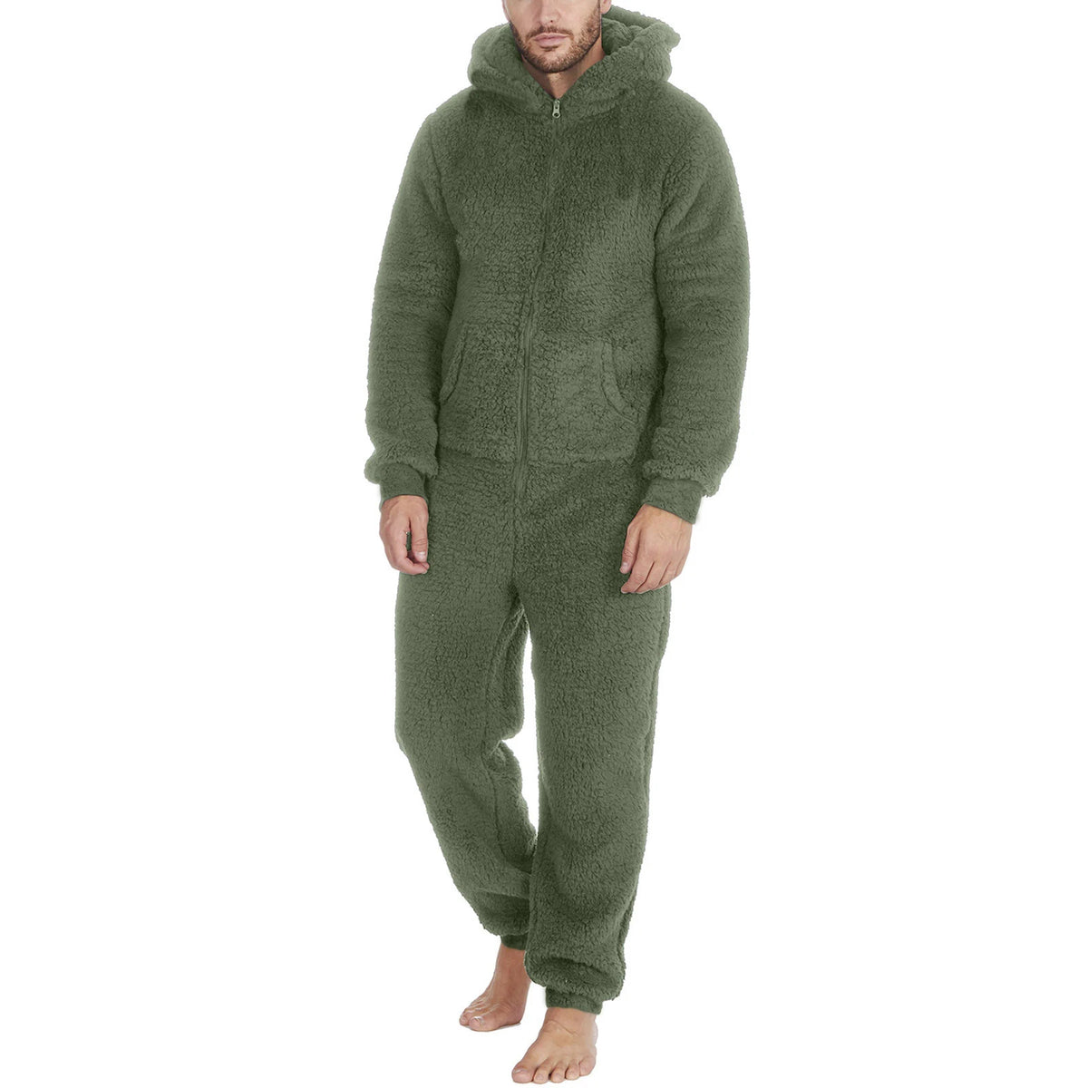 Pyjama grenouillère homme à capuche