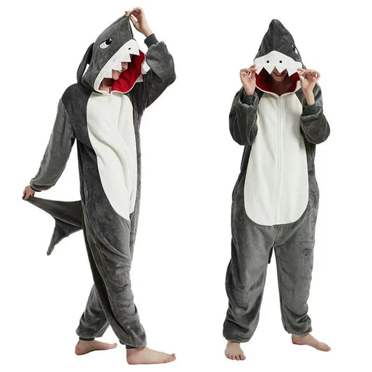 Grenouillère Requin — Combinaison Pyjama Polaire (Enfant & Adulte)