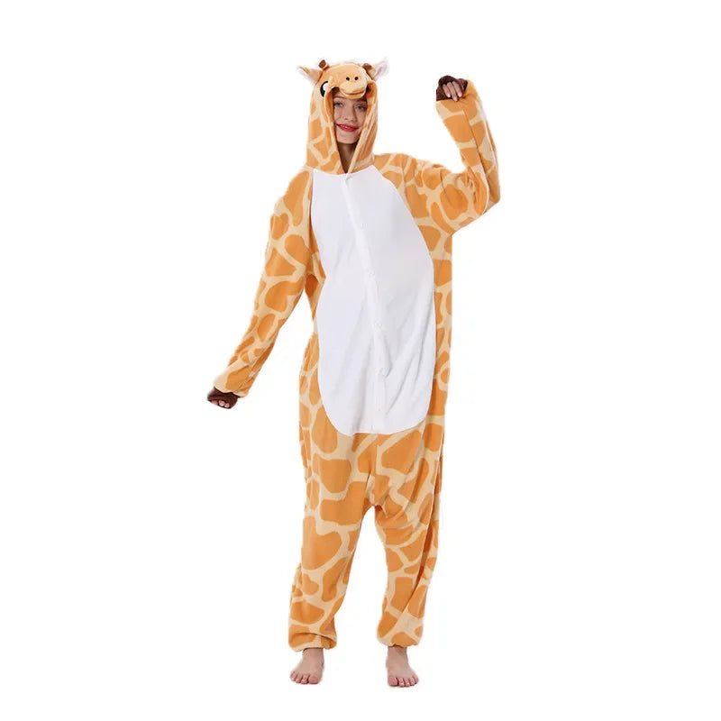 Grenouillère Girafe Adulte — Combinaison Pyjama Polaire