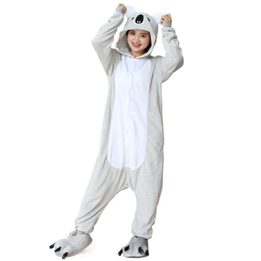 Kigurumi Koala Adulte — Combinaison Pyjama Grise à Capuche