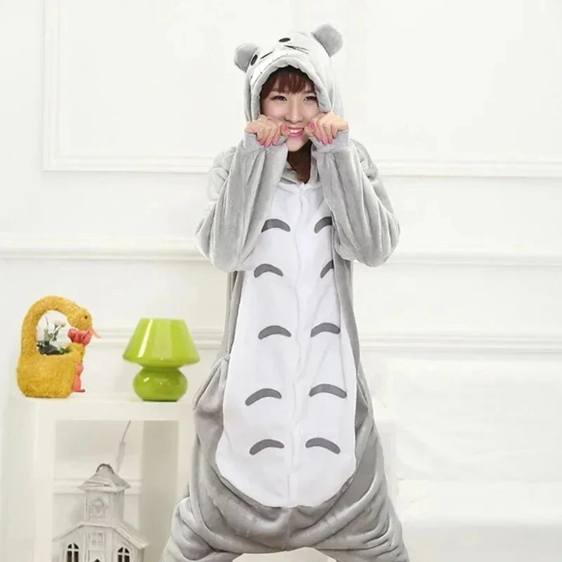 Kigurumi Totoro unisexe capuche avec oreilles rondes vue de dos