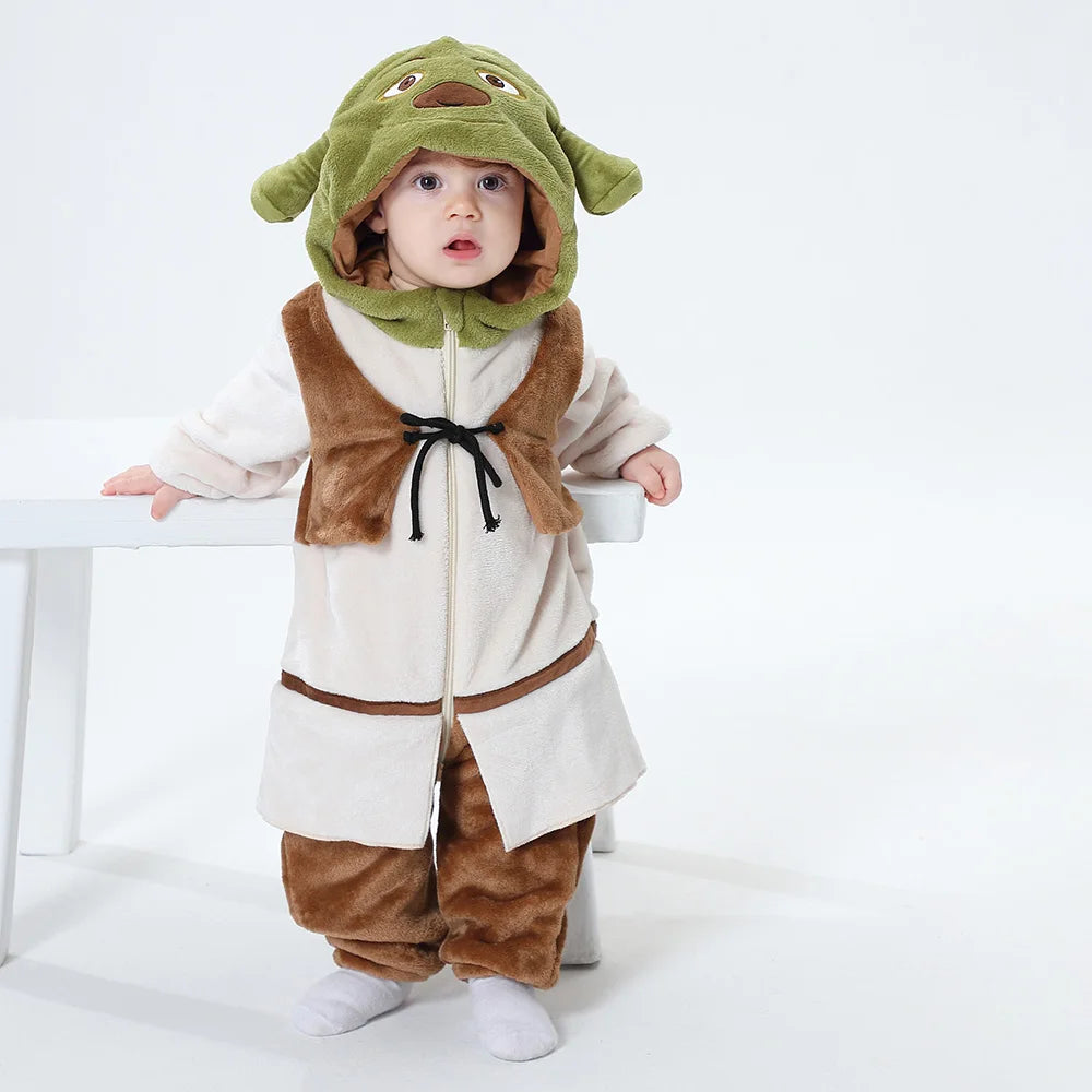 Kigurumi Shrek Bébé — Combinaison Pyjama Polaire Verte et Beige