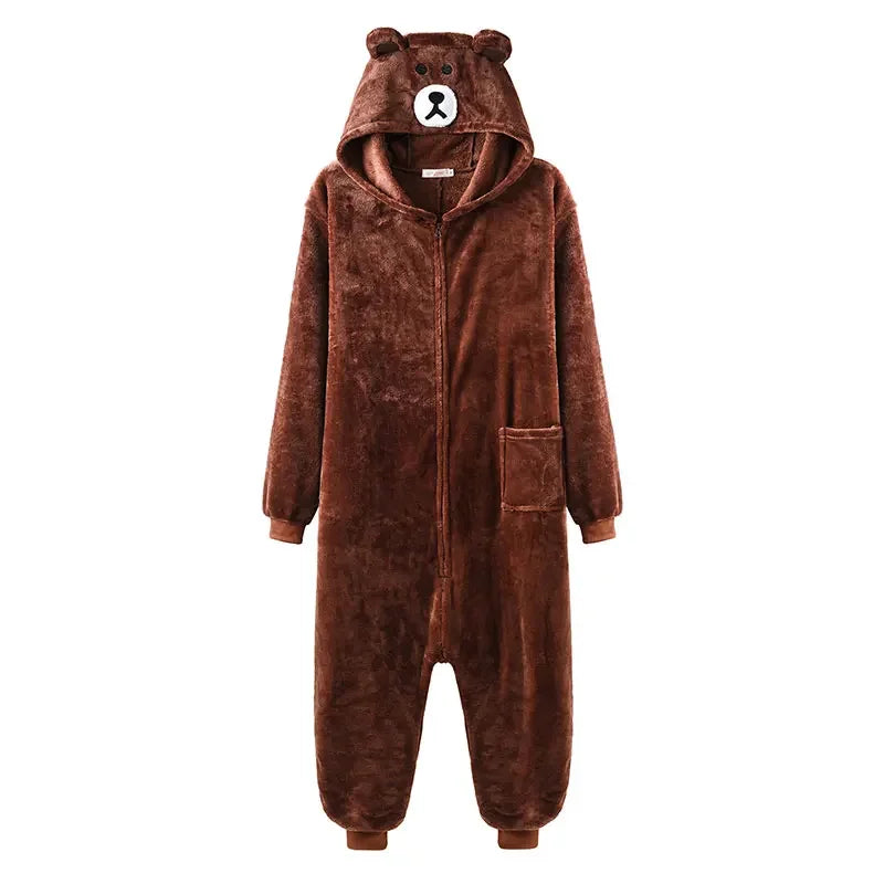 Kigurumi Ours — Combinaison Pyjama Polaire Marron Adulte