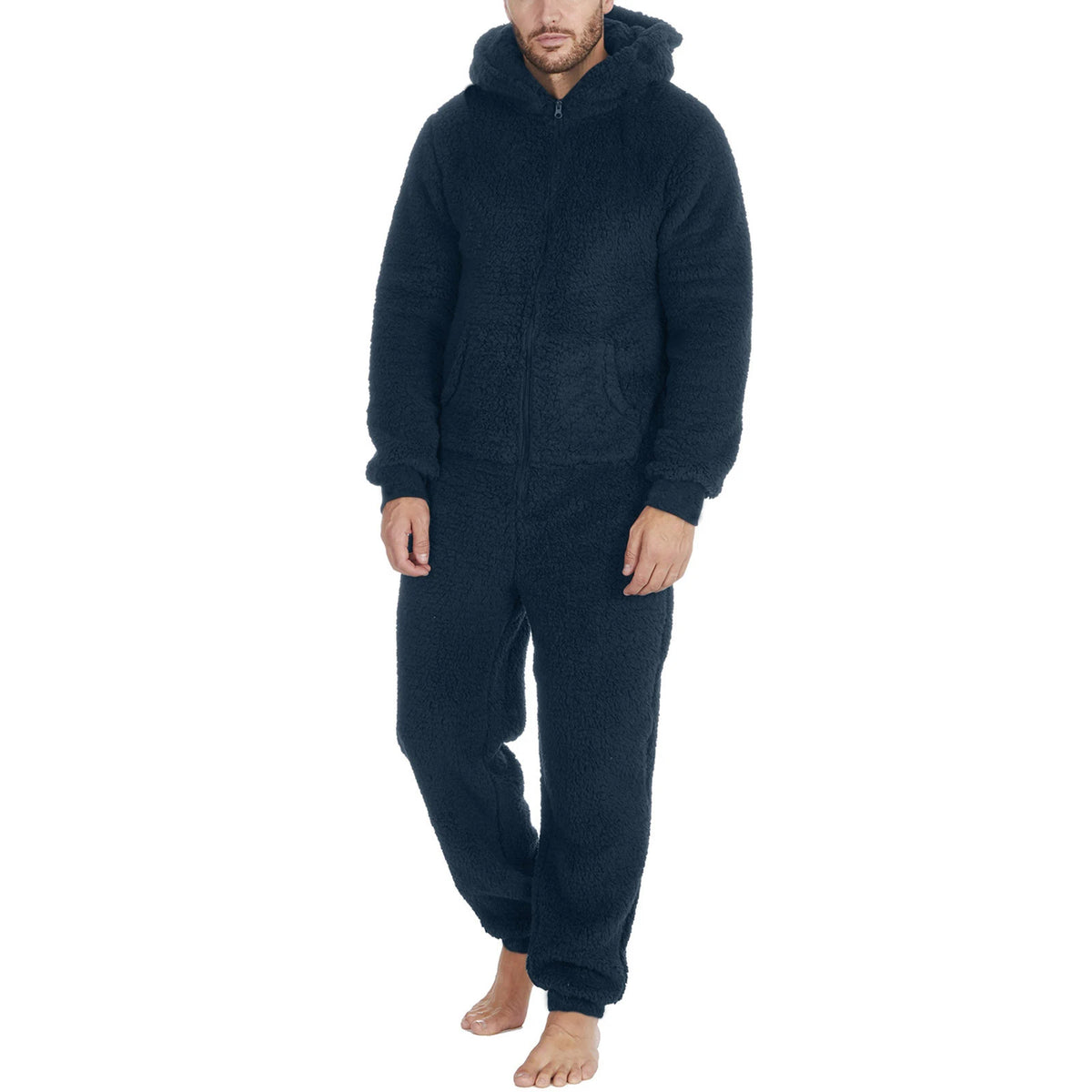 Grenouillère homme polaire épaissie coloris disponibles gris kaki marine