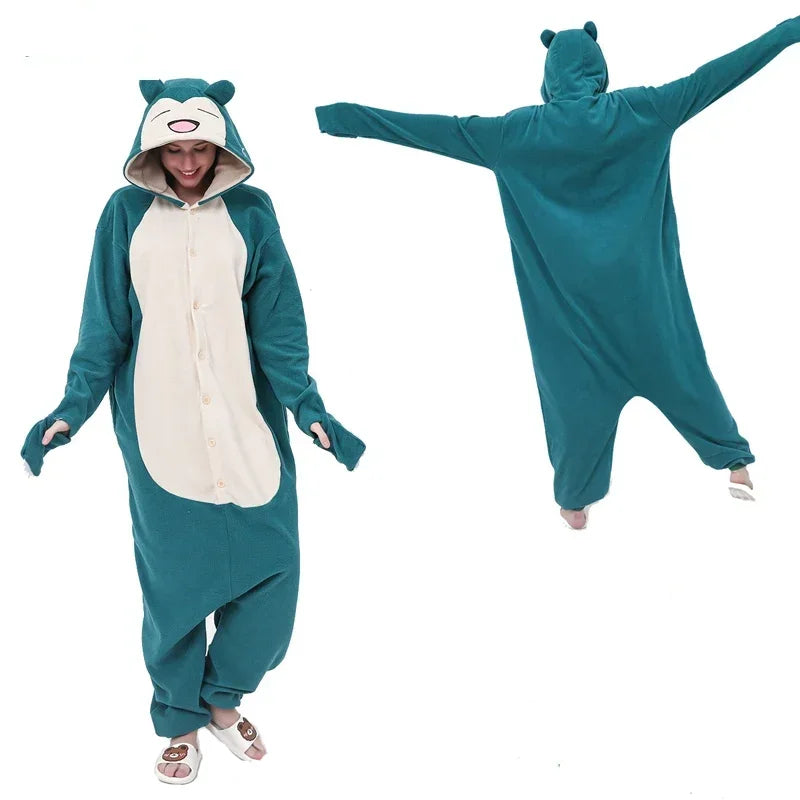Kigurumi Ronflex — Combinaison Pyjama Polaire Vert et Crème