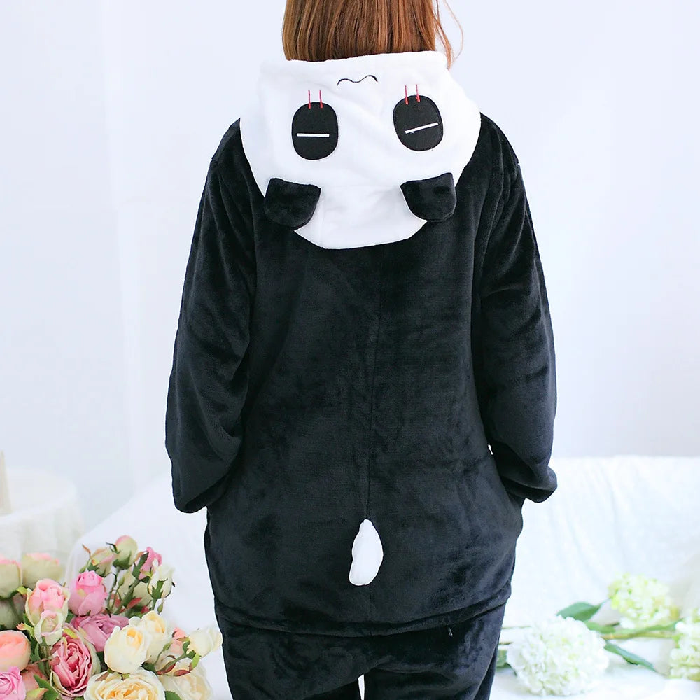 Kigurumi Panda — Combinaison Pyjama Polaire Noir et Blanc Adulte