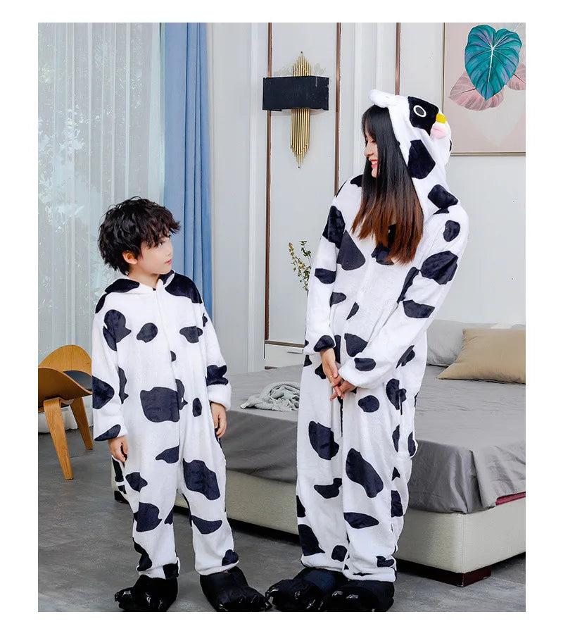Grenouillère Vache — Combinaison Pyjama Parent et Enfant Assortie