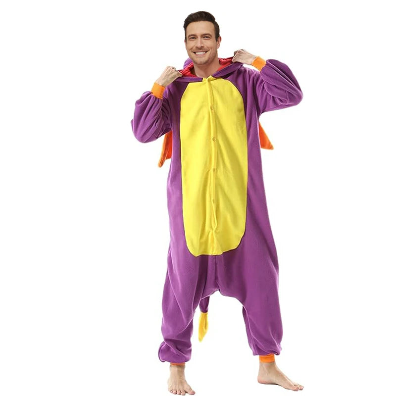 Kigurumi Dragon Adulte — Combinaison Pyjama Polaire à Capuche