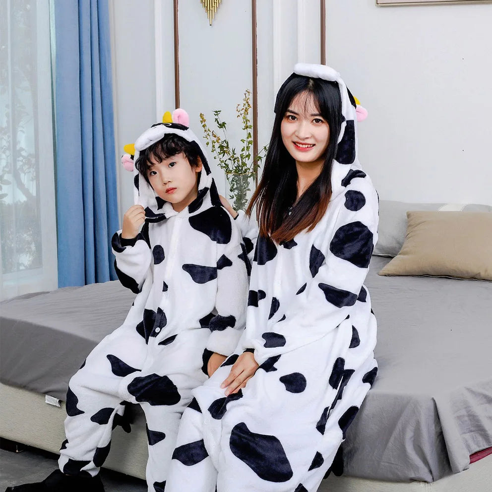 Grenouillère Vache — Combinaison Pyjama Parent et Enfant Assortie