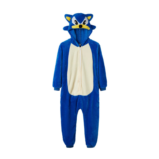 Kigurumi Sonic Adulte — Combinaison Pyjama Bleue à Capuche
