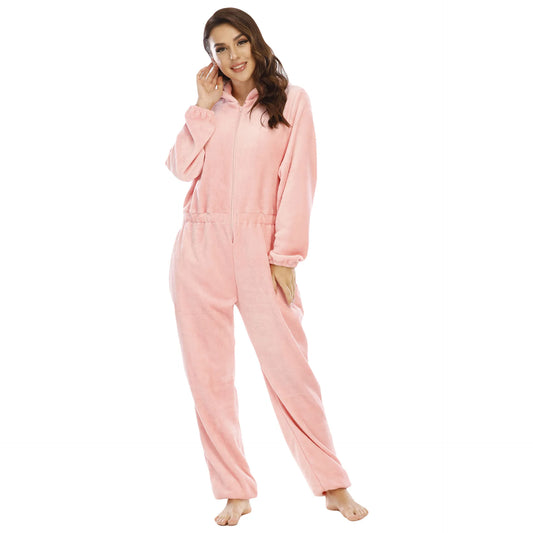 Grenouillère Femme Rose — Combinaison Pyjama Polaire Douce