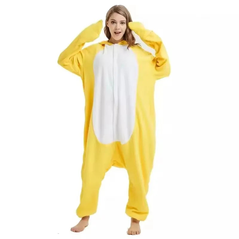 Grenouillère Canard — Combinaison Pyjama Polaire Jaune Adulte