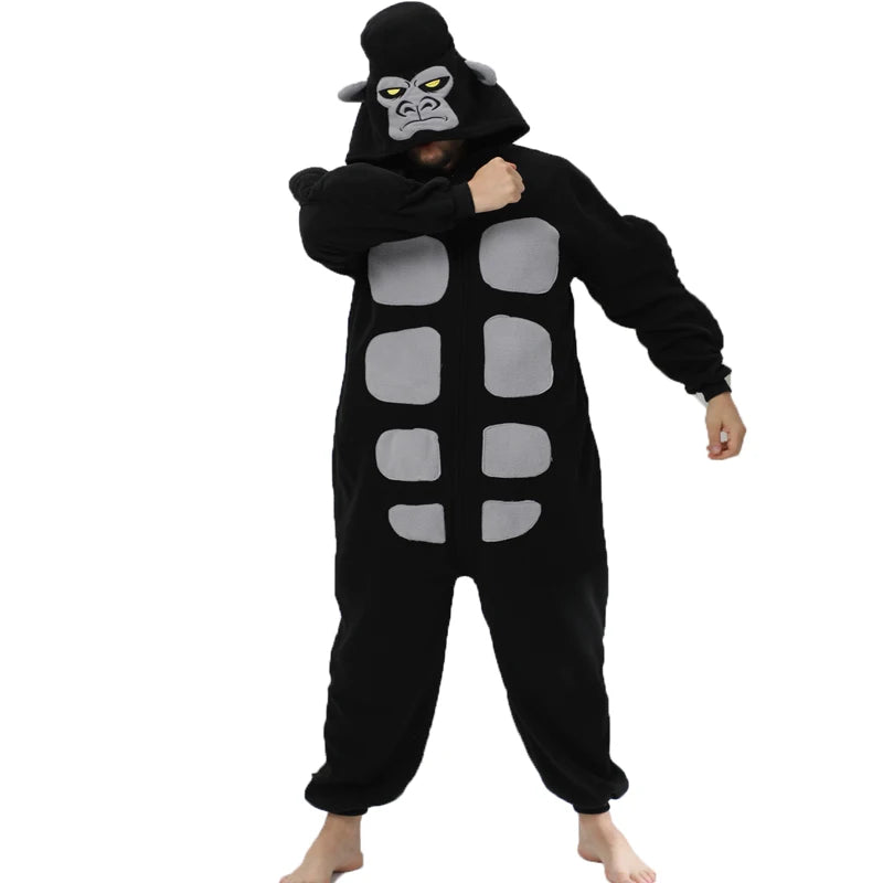 Grenouillère pyjama singe adulte portée vue complète du S au 2XL