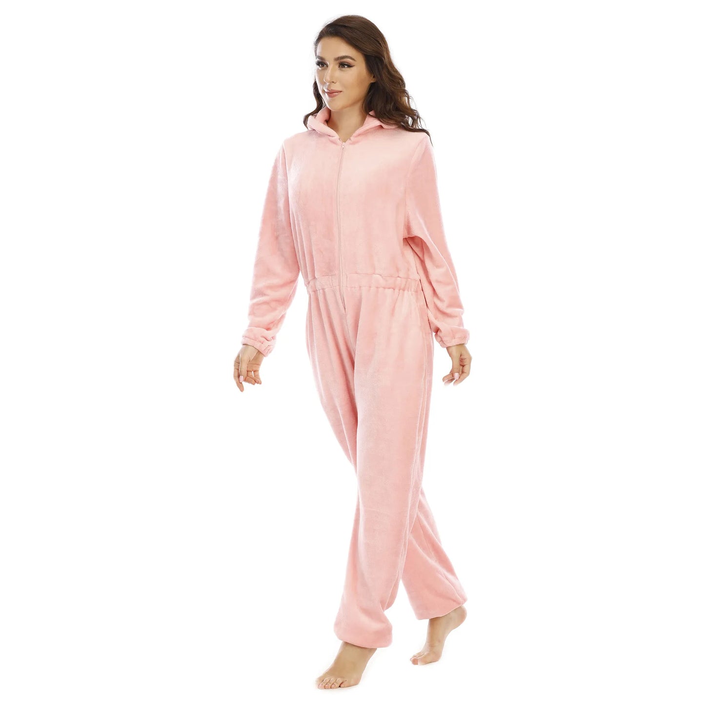 Grenouillère Femme Rose — Combinaison Pyjama Polaire Douce