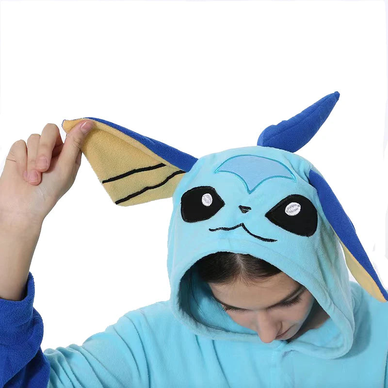 Kigurumi Aquali — Combinaison Pyjama Polaire Bleue Adulte