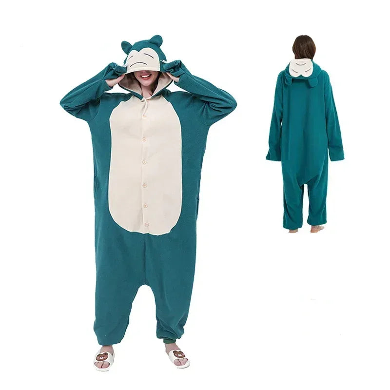 Kigurumi Ronflex — Combinaison Pyjama Polaire Vert et Crème