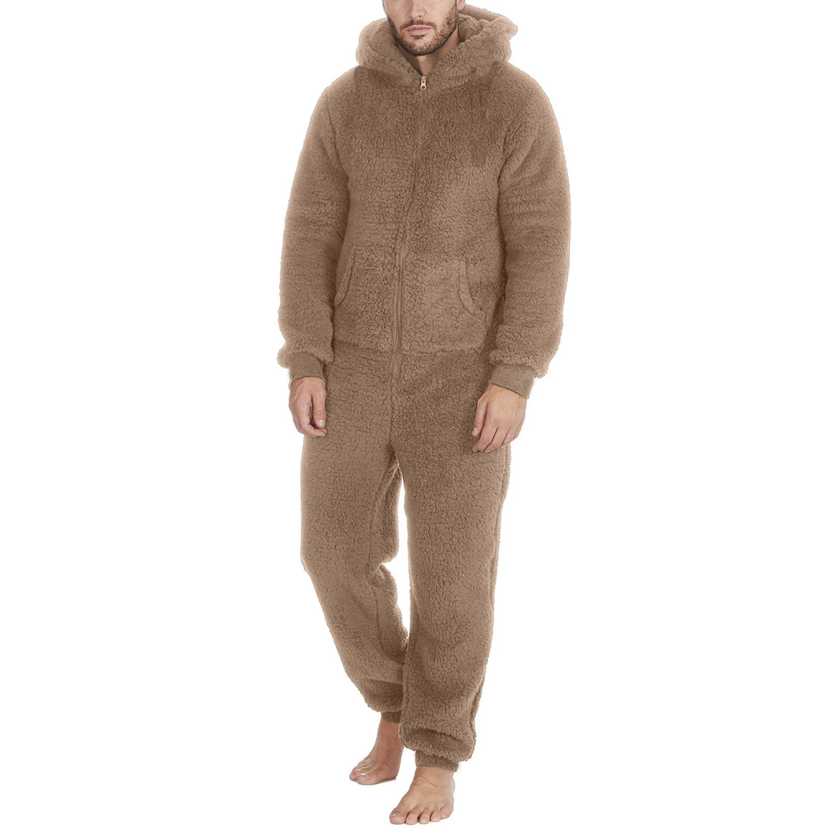 Pyjama combinaison homme polaire gris taille XXL vue complète