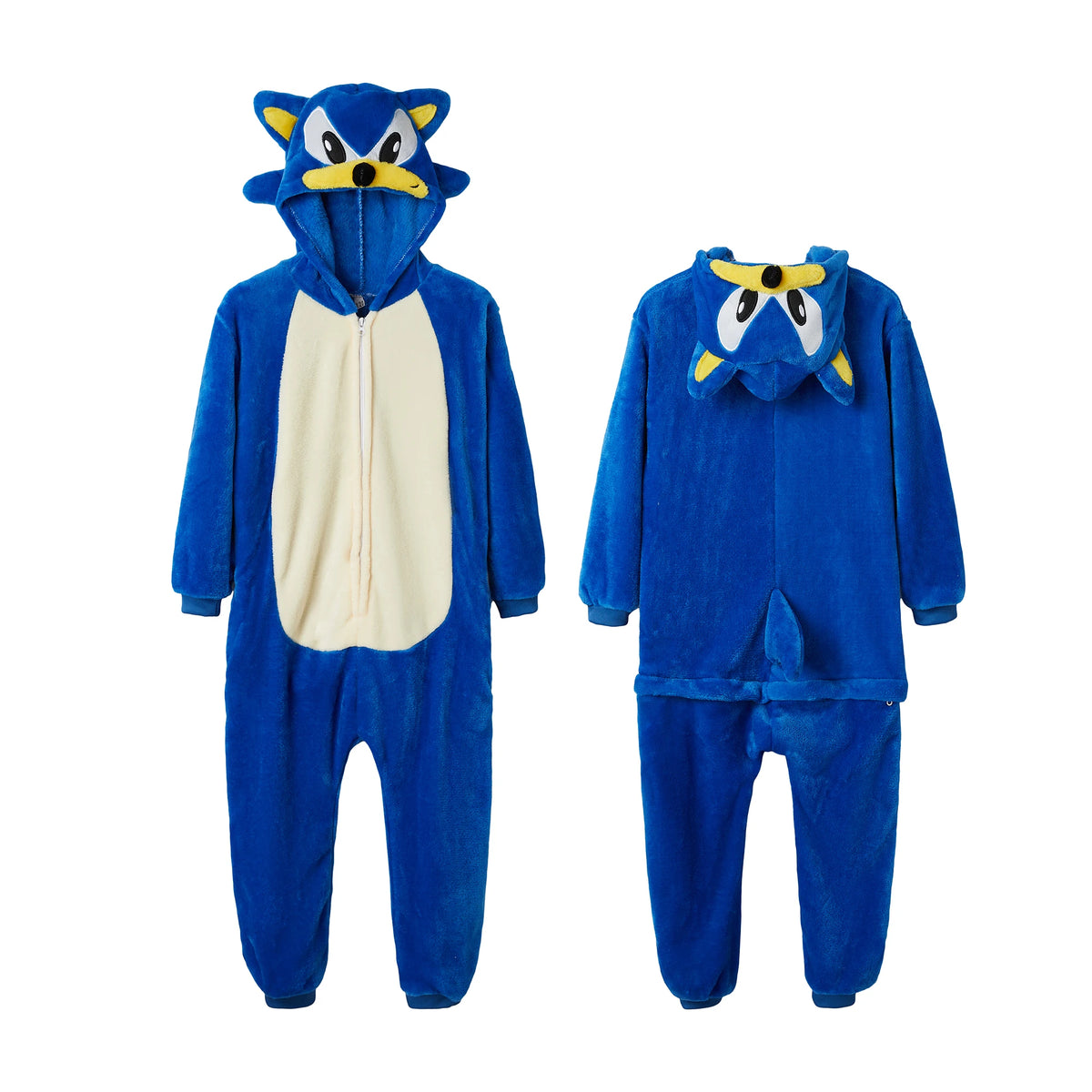 Kigurumi Sonic Adulte — Combinaison Pyjama Bleue à Capuche