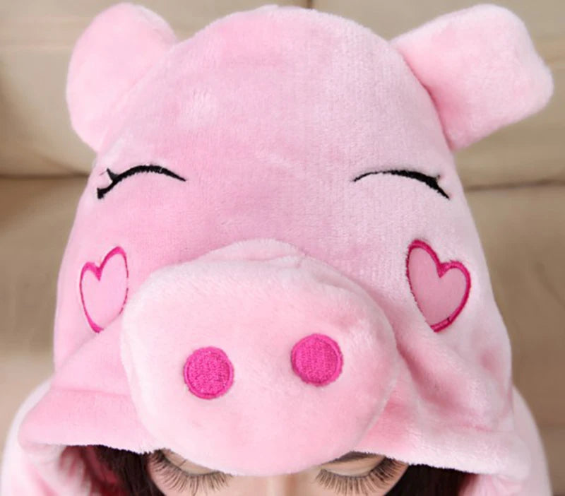 Grenouillère Cochon — Combinaison Pyjama Polaire Rose Adulte