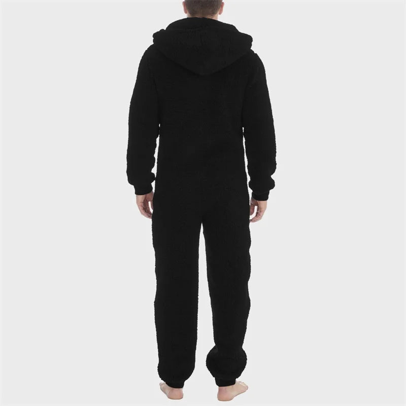 Pyjama grenouillère homme kaki zippé vue de dos taille L