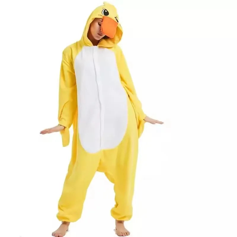 Grenouillère Canard — Combinaison Pyjama Polaire Jaune Adulte