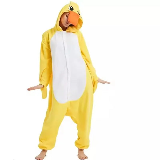Grenouillère Canard — Combinaison Pyjama Polaire Jaune Adulte