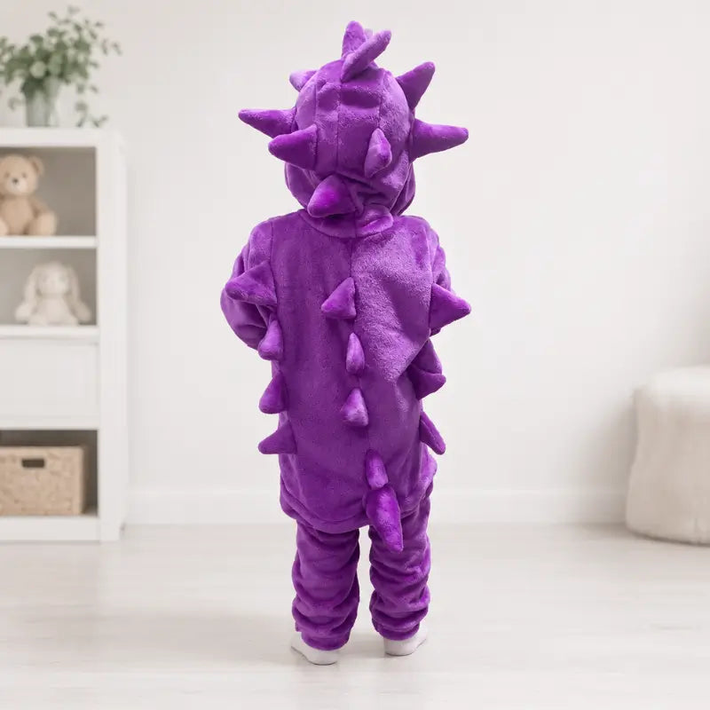 enfant qui se tient debout avec un kigurumi ectoplasma 