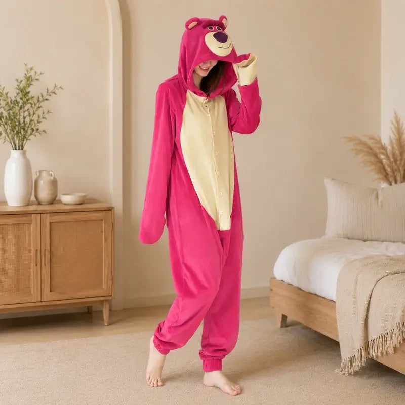 Grenouillère Adulte Ours— Combinaison Pyjama Polaire Cosy