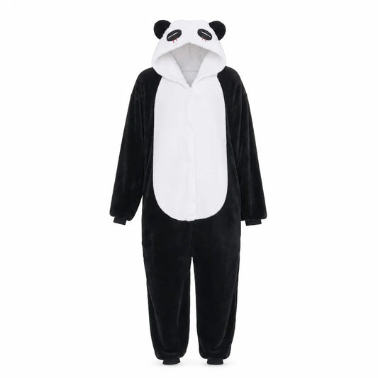 Grenouillère Enfant Panda — Combinaison Pyjama Polaire Noir et Blanc : packshot