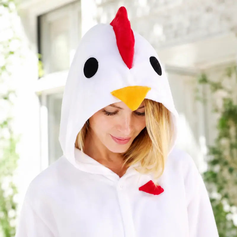 Kigurumi Poule — Combinaison Pyjama Polaire à Capuche