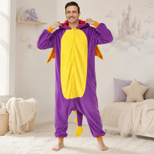 Kigurumi Dragon Adulte — Combinaison Pyjama Polaire à Capuche
