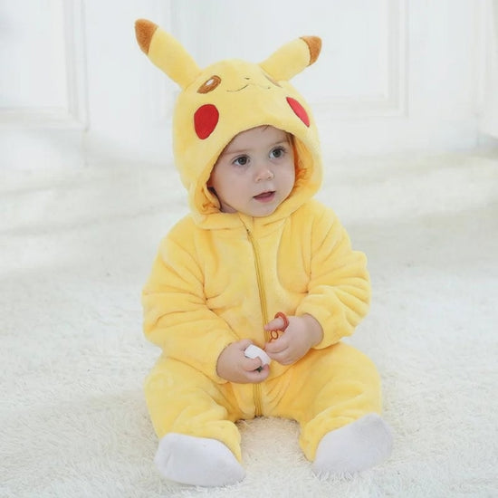 Kigurumi Pikachu Bébé — Combinaison Pyjama Polaire Jaune : rotation 360