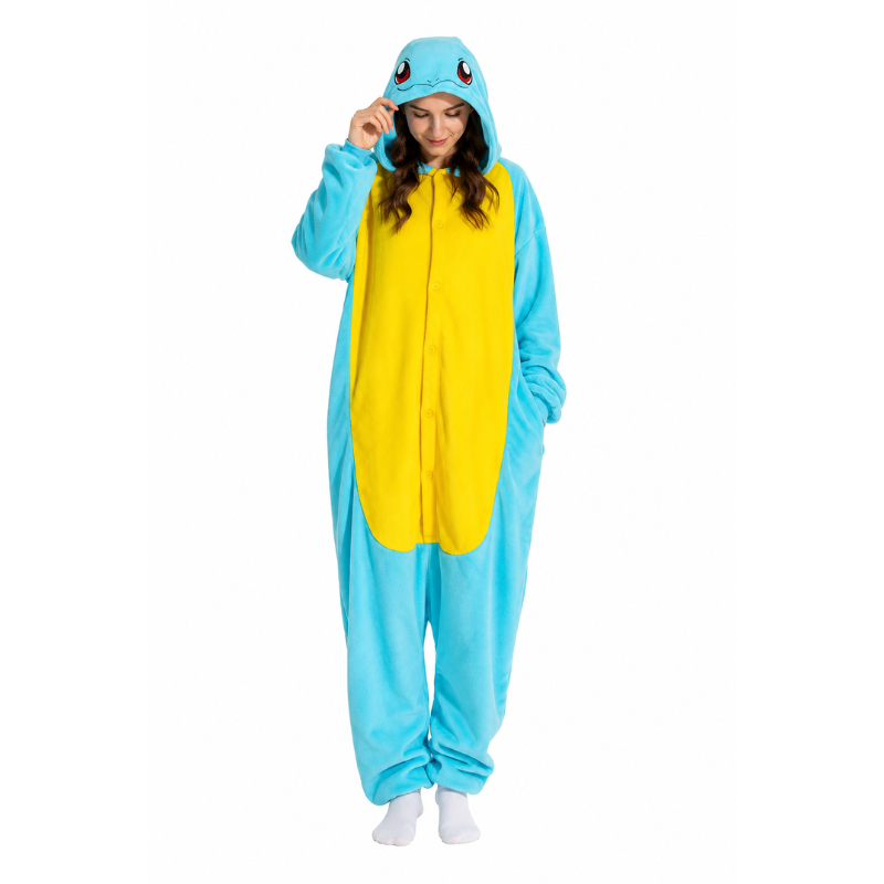Kigurumi Carapuce — Combinaison Pyjama Polaire Bleu et Jaune